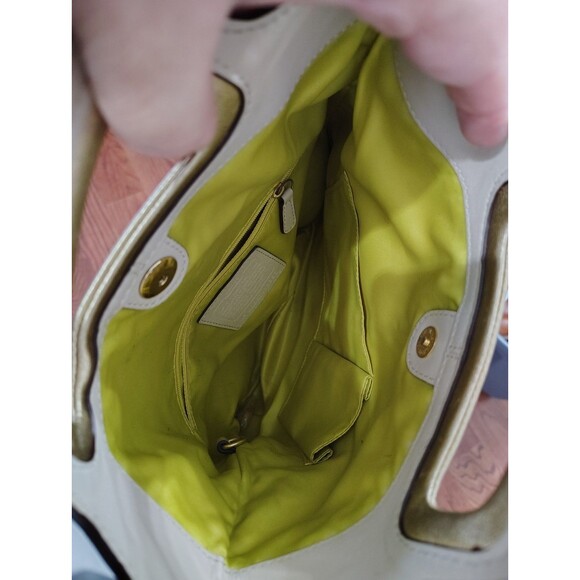 Coach Signature Metallic Gold Canvas Leather Trim FoldoverCrossbody Bag - Picture 8 of 10